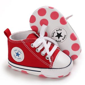 Baby Canvas Classic Sports Sneakers Newborn Baby Boys Girls Print Star First Walkers Shoes Infant Toddler Anti-slip Baby Shoes