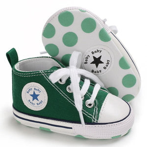 Baby Canvas Classic Sports Sneakers Newborn Baby Boys Girls Print Star First Walkers Shoes Infant Toddler Anti-slip Baby Shoes