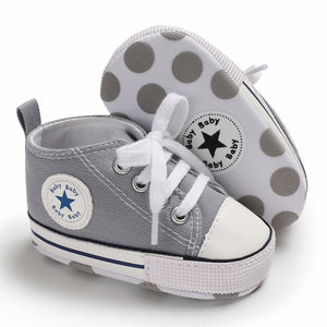 Baby Canvas Classic Sports Sneakers Newborn Baby Boys Girls Print Star First Walkers Shoes Infant Toddler Anti-slip Baby Shoes