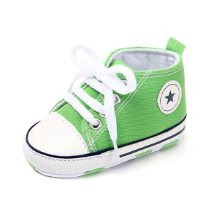 Baby Canvas Classic Sports Sneakers Newborn Baby Boys Girls Print Star First Walkers Shoes Infant Toddler Anti-slip Baby Shoes