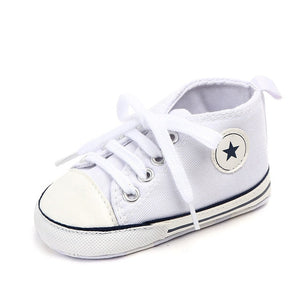 Baby Canvas Classic Sports Sneakers Newborn Baby Boys Girls Print Star First Walkers Shoes Infant Toddler Anti-slip Baby Shoes