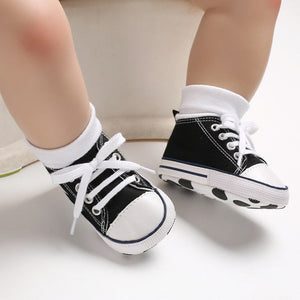 New  Baby Canvas Sneaker For Newborn Sport Shoes For Baby Boys Girls Infant Toddler Soft Bottom Anti-slip First Walkers 0-18 M