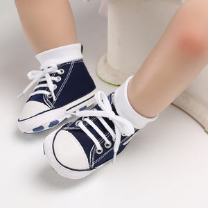 New  Baby Canvas Sneaker For Newborn Sport Shoes For Baby Boys Girls Infant Toddler Soft Bottom Anti-slip First Walkers 0-18 M