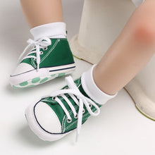 Carregar imagem no visualizador da galeria, New  Baby Canvas Sneaker For Newborn Sport Shoes For Baby Boys Girls Infant Toddler Soft Bottom Anti-slip First Walkers 0-18 M
