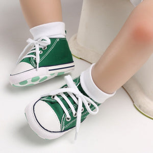 New  Baby Canvas Sneaker For Newborn Sport Shoes For Baby Boys Girls Infant Toddler Soft Bottom Anti-slip First Walkers 0-18 M