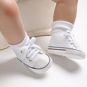 New  Baby Canvas Sneaker For Newborn Sport Shoes For Baby Boys Girls Infant Toddler Soft Bottom Anti-slip First Walkers 0-18 M