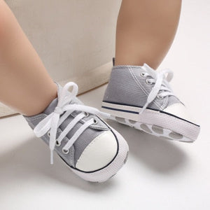 New  Baby Canvas Sneaker For Newborn Sport Shoes For Baby Boys Girls Infant Toddler Soft Bottom Anti-slip First Walkers 0-18 M