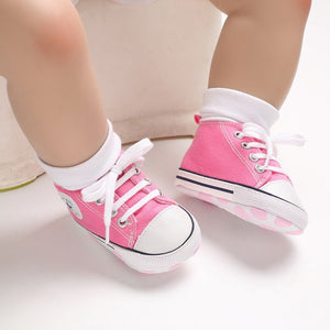 New  Baby Canvas Sneaker For Newborn Sport Shoes For Baby Boys Girls Infant Toddler Soft Bottom Anti-slip First Walkers 0-18 M