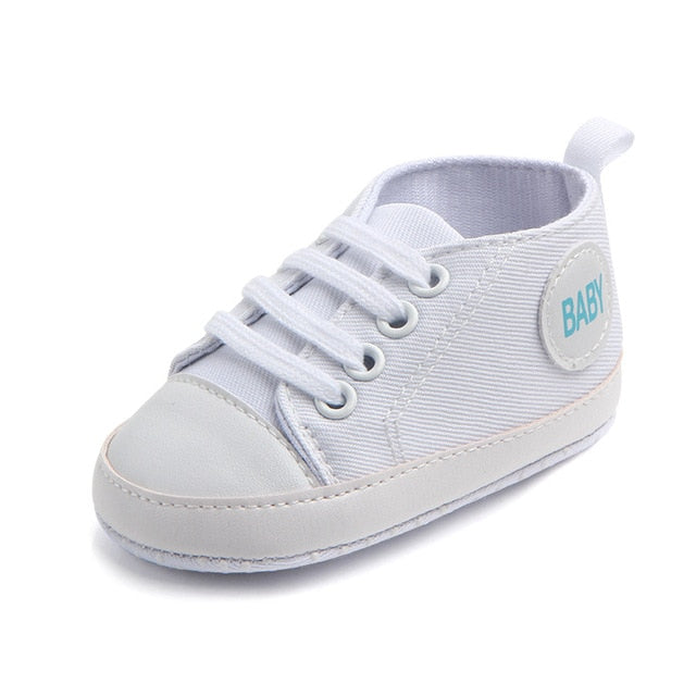 New  Baby Canvas Sneaker For Newborn Sport Shoes For Baby Boys Girls Infant Toddler Soft Bottom Anti-slip First Walkers 0-18 M