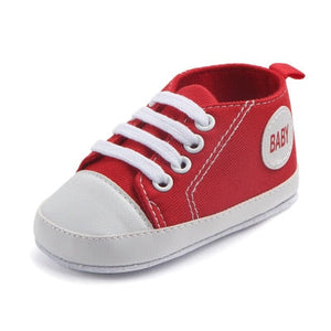 New  Baby Canvas Sneaker For Newborn Sport Shoes For Baby Boys Girls Infant Toddler Soft Bottom Anti-slip First Walkers 0-18 M