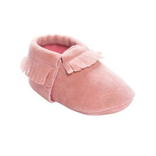 Carregar imagem no visualizador da galeria, Newborn Toddler Infant Boys Girls Tassel Shoes Toddler Soft Sole Coral Velvet Baby Moccasins Shoes Baby Crib Shoes PU
