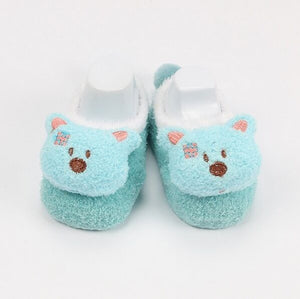 Winter Baby Boy Girl Children Socks Anti Slip Newborn Animal Cartoon Shoes Slippers Boots Soft Warm Coral Fleece Indoor Socks