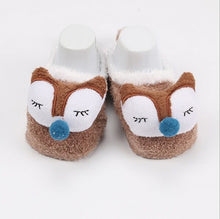 Carregar imagem no visualizador da galeria, Winter Baby Boy Girl Children Socks Anti Slip Newborn Animal Cartoon Shoes Slippers Boots Soft Warm Coral Fleece Indoor Socks
