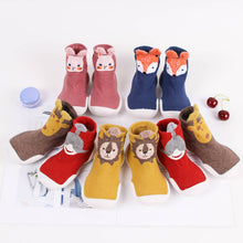 Carregar imagem no visualizador da galeria, Toddler Baby Knitted Leopard Floor Socks Shoes with Rubber Soles Infant Anti-slip Indoor Socks Newborn Spring Summer Autumn
