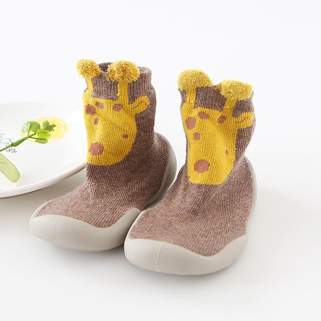 Toddler Baby Knitted Leopard Floor Socks Shoes with Rubber Soles Infant Anti-slip Indoor Socks Newborn Spring Summer Autumn