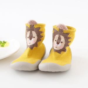 Toddler Baby Knitted Leopard Floor Socks Shoes with Rubber Soles Infant Anti-slip Indoor Socks Newborn Spring Summer Autumn