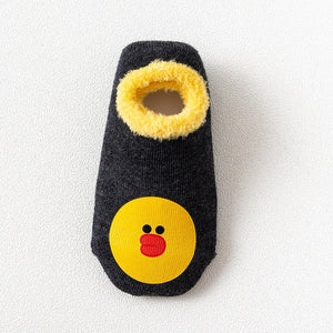 Cotton Baby Boys Girls Socks Rubber Slip-resistant Floor Socks Cartoon Infant Kids Animal Socks Winter Autumn Thicken Warm Shoes