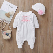 Cargar imagen en el visor de la galería, Baby Rompers Girl One Piece Romper+Hat Autumn Winter Long Sleeve Jumpsuit Cotton Toddler Clothing Infant Rompers Kids Jumpsuits
