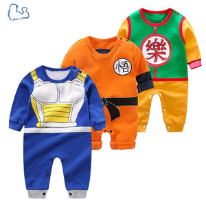 YiErYing High Quality Baby Clothing Baby Cartoon rompers Dragon Ball Style Long Sleeve Baby Jumpsuits Baby Boy Girl Clothes