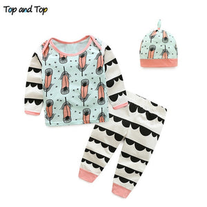 Top and Top Baby Girls Clothes Set 2018 Autumn Newborn Baby Girl Clothing Leopard Print Rompers Headband Pants 3PCS Outfits Set