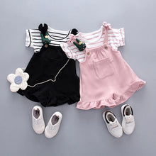 Carregar imagem no visualizador da galeria, Infant Baby Girl Baby Summer Clothing Striped Top Strap Shorts Set for Newborn Baby Girls Clothes 1st Birthday Outfits Cool Sets
