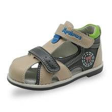 Cargar imagen en el visor de la galería, Apakowa 2019 summer kids shoes brand closed toe toddler boys sandals orthopedic sport pu leather baby boys sandals shoes
