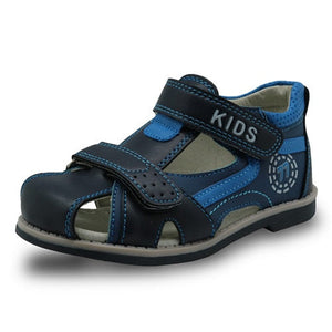 Apakowa 2019 summer kids shoes brand closed toe toddler boys sandals orthopedic sport pu leather baby boys sandals shoes