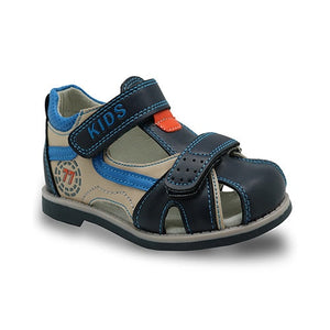 Apakowa 2019 summer kids shoes brand closed toe toddler boys sandals orthopedic sport pu leather baby boys sandals shoes