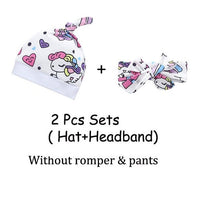 Cargar imagen en el visor de la galería, Newborn Infant Toddler Baby Girl Clothes Sets Infant Unicorn Pegasus Star Castle Tops+Pants+Hat+Headband 4PCS Baby Girl Clothing
