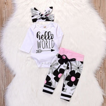 Cargar imagen en el visor de la galería, Newborn Infant Toddler Baby Girl Clothes Sets Infant Unicorn Pegasus Star Castle Tops+Pants+Hat+Headband 4PCS Baby Girl Clothing
