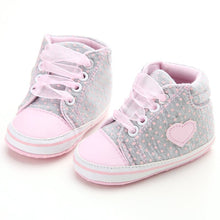 Carregar imagem no visualizador da galeria, Infant Newborn Baby Girls Polka Dots Heart Autumn Lace-Up First Walkers Sneakers Shoes Toddler Classic Casual Shoes
