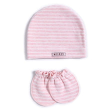 Cargar imagen en el visor de la galería, 2 Pcs/set Simple Newborn Baby Births Cap Glove Set Soft Cotton Kids Infants Anti-scratch Gloves Hat Gifts
