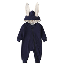 Carregar imagem no visualizador da galeria, Tops spring and autumn mother baby jumpsuit  with big ear newborn baby clothes  Zipper cute kids clothing
