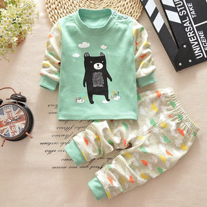 Baby Boys Clothes 2pcs Newborn Baby Girls Cartoon Clothing Autumn Winter Cartoon Cotton Shirt Baby Boy Clothes Set Long-Sleeved