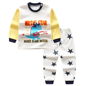 Baby Boys Clothes 2pcs Newborn Baby Girls Cartoon Clothing Autumn Winter Cartoon Cotton Shirt Baby Boy Clothes Set Long-Sleeved