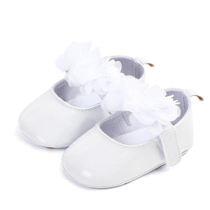 Baby Girl Princess PU Leather Shoes With Flowers Infant Soft Sole First Walkers Spring Summer Bebe Crib Shoes Patent Leather