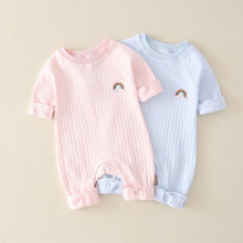 Cargar imagen en el visor de la galería, Newborn Infant Kid Baby Boy Girls Long Sleeve Romper Jumpsuit Clothes Outfits Warm Pure Color Cute Lovely Rainbow Clothing
