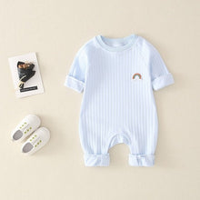 Cargar imagen en el visor de la galería, Newborn Infant Kid Baby Boy Girls Long Sleeve Romper Jumpsuit Clothes Outfits Warm Pure Color Cute Lovely Rainbow Clothing
