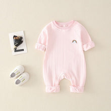 Cargar imagen en el visor de la galería, Newborn Infant Kid Baby Boy Girls Long Sleeve Romper Jumpsuit Clothes Outfits Warm Pure Color Cute Lovely Rainbow Clothing
