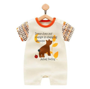 100% Pure Cotton Baby Girl Romper Summer Short Sleeved Cartoon Animal Jumpsuit Toddler Cute Boutique Clothes For Baby Clothing