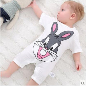 100% Pure Cotton Baby Girl Romper Summer Short Sleeved Cartoon Animal Jumpsuit Toddler Cute Boutique Clothes For Baby Clothing