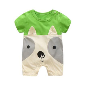 100% Pure Cotton Baby Girl Romper Summer Short Sleeved Cartoon Animal Jumpsuit Toddler Cute Boutique Clothes For Baby Clothing