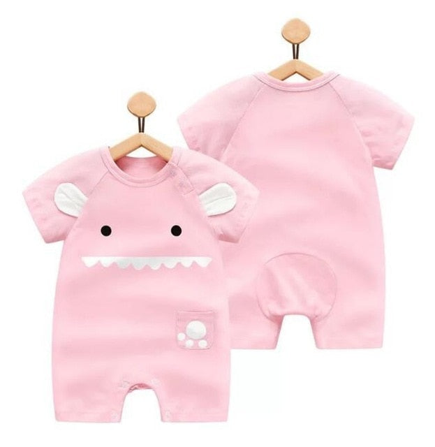 100% Pure Cotton Baby Girl Romper Summer Short Sleeved Cartoon Animal Jumpsuit Toddler Cute Boutique Clothes For Baby Clothing