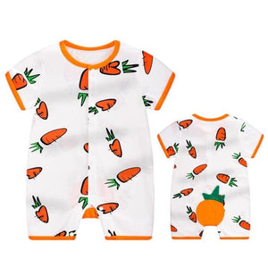 100% Pure Cotton Baby Girl Romper Summer Short Sleeved Cartoon Animal Jumpsuit Toddler Cute Boutique Clothes For Baby Clothing