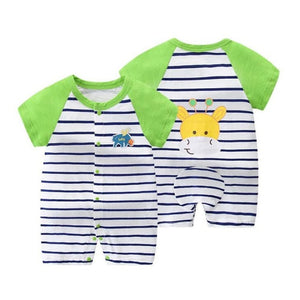 100% Pure Cotton Baby Girl Romper Summer Short Sleeved Cartoon Animal Jumpsuit Toddler Cute Boutique Clothes For Baby Clothing