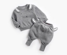 Cargar imagen en el visor de la galería, Baby Suit Autumn Winter Baby Boy Cartoon Cute Clothing Pullover Sweatshirt Top + Pant Clothes Set Baby Toddler Girl Outfit Suit
