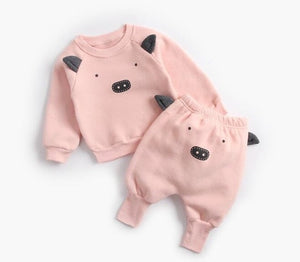 Baby Suit Autumn Winter Baby Boy Cartoon Cute Clothing Pullover Sweatshirt Top + Pant Clothes Set Baby Toddler Girl Outfit Suit