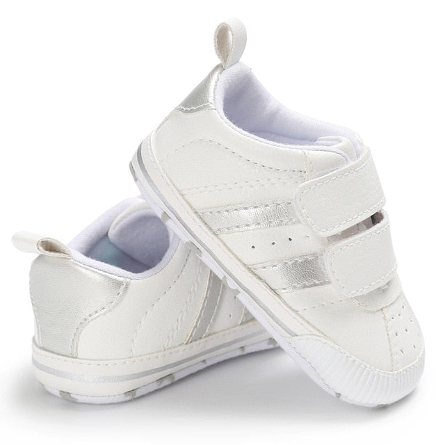 Fashion Toddler Baby 0-18M Soft Sole Hook Loop Prewalker Sneakers Baby Boy Girl Crib Shoes  Leather Sports Non-slip Walker Shoes