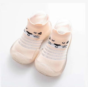 Summer Spring Leopard Soft Bottom Non-Slip Floor Socks Solid Color Toddler Girl Boy Shoes With Transparent Rubber Soles Kid Baby