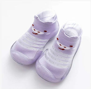 Summer Spring Leopard Soft Bottom Non-Slip Floor Socks Solid Color Toddler Girl Boy Shoes With Transparent Rubber Soles Kid Baby